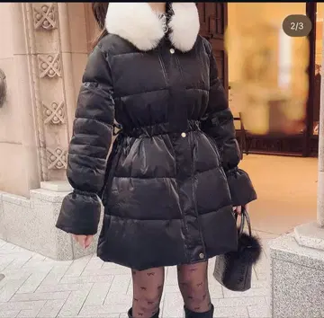 sweemy closet 퍼 포함 미니 기장 다운 자켓 블랙