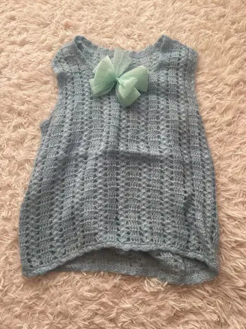 vintage 리본 베스트