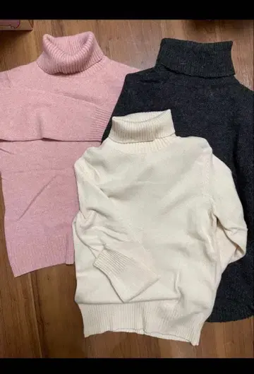 터틀넥 스웨터 3색 세트