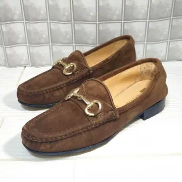 새상품급 파스쿠치 [ 23.0 ] 비트 로퍼 스웨이드 브라운