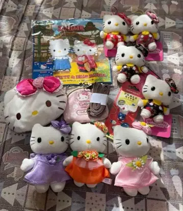 헬로키티 봉제 인형 마스코트 굿즈 묶음 판매