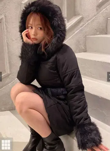 후드 부착 다운 GRL 벨트 부착 퍼 다운 코트 kd13 그레일