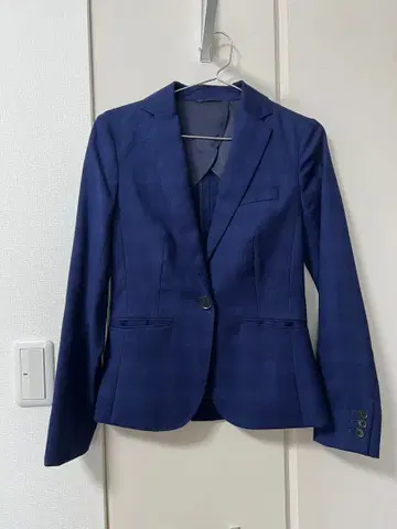 THE SUIT COMPANY 네이비 체크 자켓