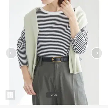 이에나 IENA 보더 골지 T셔츠