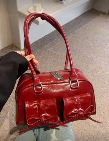 쉬인 shein 빨간색 리본 가죽 백