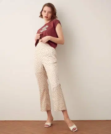 DEICY 체리 도트 레이스업 팬츠