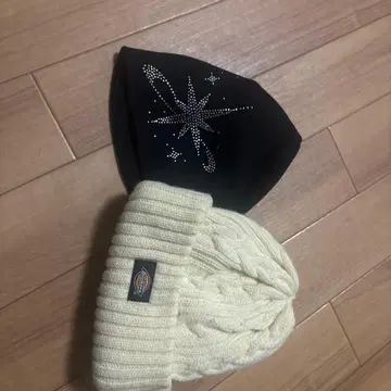 FCMM 니트 모자 2세트 블랙 화이트