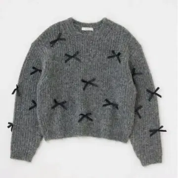 [ 완판템 ] MOUSSY Web 한정판 RIBBON FANCY 니트탑