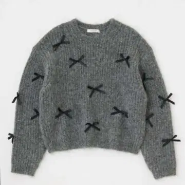 [ 완판템 ] MOUSSY Web 한정판 RIBBON FANCY 니트탑