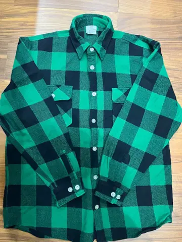 Rothco XL 긴팔 플란넬 셔츠 그린/블랙 체크