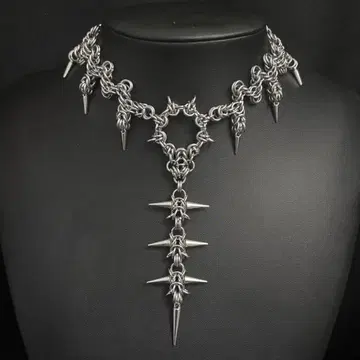 [ chainmail ] spike necklace grunge y2k