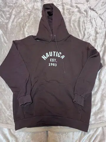 NAUTICA 다크 브라운 후드티 L