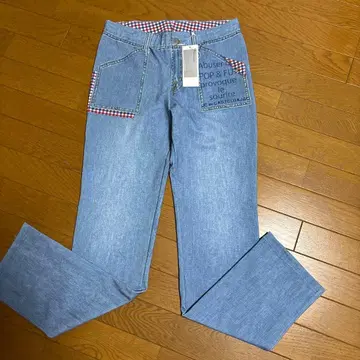 CASTELBAJA 데님 팬츠 체크 무늬