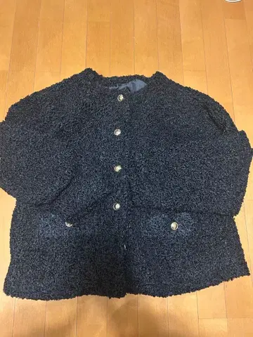 유어스 보아 노카라 골드 버튼 자켓 L