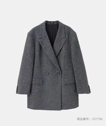PLST 울 블렌드 리랙시 더블 자켓