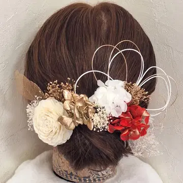 레드 골드 성인식 졸업식 웨딩 머리 장식 수국 색상 변경 가능합니다!