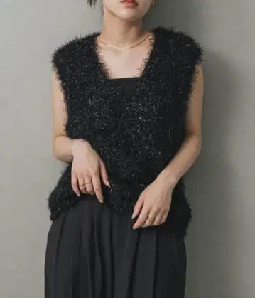 몰 페더 니트 베스트 블랙 ONE 사이즈