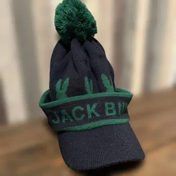 잭 버니 폼폼 포함 니트 모자 네이비