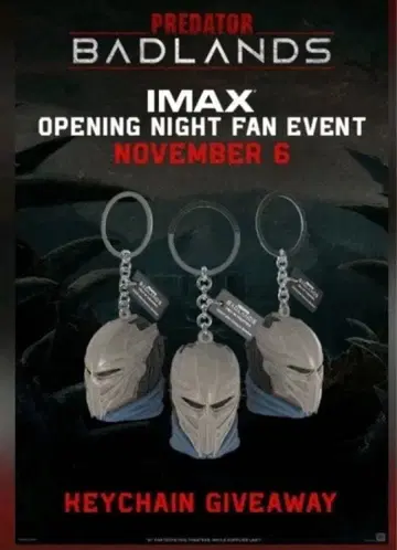 프레데터 배드랜드 Keychain IMAX Fan Event