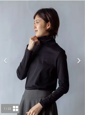 수빈 면 베이직 터틀넥 / 블랙 [ 사이즈 36 ]