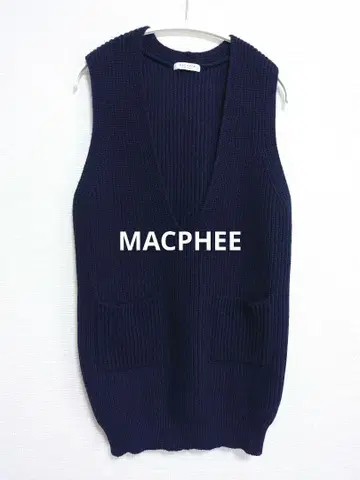 맥피 투모로우랜드 V넥 니트 베스트 네이비