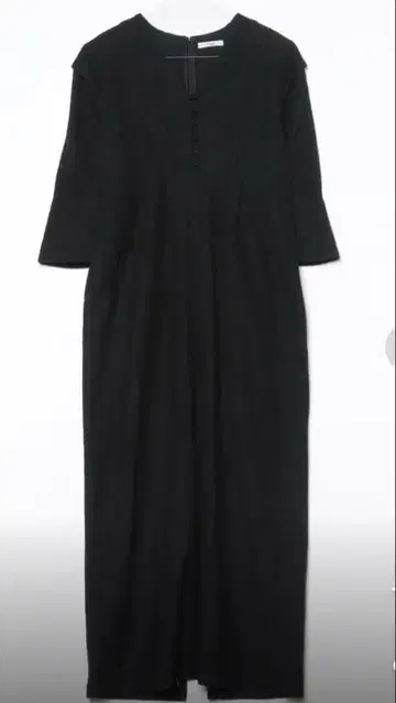 커튼 레이스 플레어 커프스 원피스