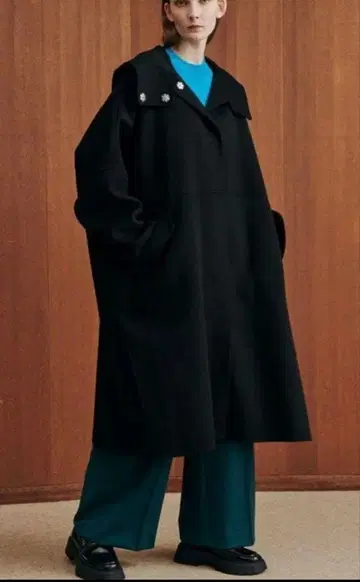 르쉘 블루 후디드 오버코트 사이즈 34