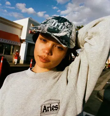 Aries Destyoyed Lece cap (Denim)