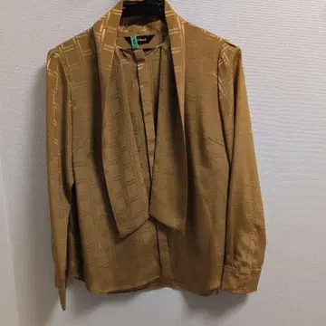 인기 폴 스튜어트 보타이 블라우스 기하학 패턴