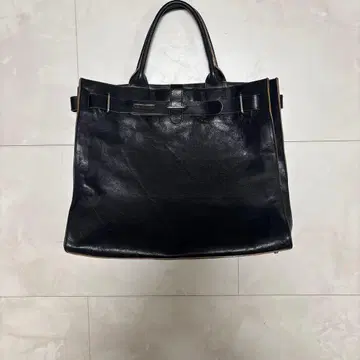 훌라 블랙 가죽 토트백