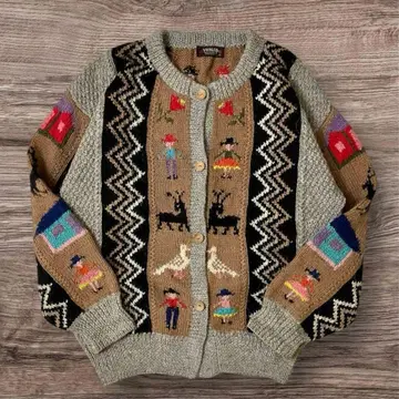 페루산 Vifalco 비팔코 알파카 100% 니트 가디건