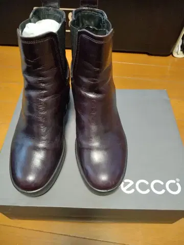 ecco 퍼플 사이드 고어 부츠 힐 6cm