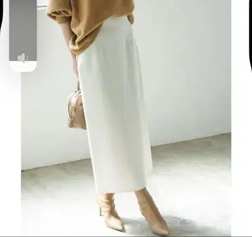 NOBLE 저지 라이크 컬러 타이트 스커트 사이즈 38 화이트