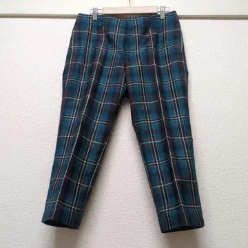 휴먼 우먼 타탄 체크 크롭 팬츠