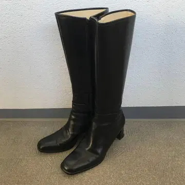 COMME CA DU MODE 블랙 가죽 롱 부츠