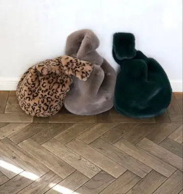 허그아워 vintage chic 에코 퍼 백 그린