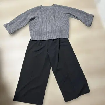 나노 유니버스 그레이 와이드 팬츠 셋업 사이즈 38