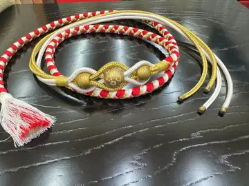 허리띠 순수 실크 일본제 화이트 빨간색 와다마 전사옥 성인식 후리소데용