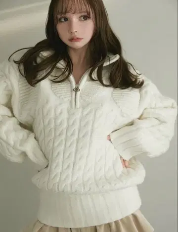 Andmary Heart loose knit white