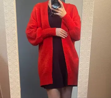 새상품급! 유나이티드 애로우즈 볼륨 슬리브 모헤어 가디건