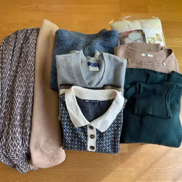 니트 스웨터 세트 (그레이 네이비 베이지)