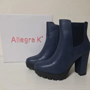 부티 네이비 블루 힐 숏부츠 24 24.5 사이드 고어