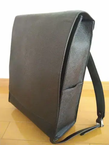 블랙 천연 가죽 비즈니스 백팩