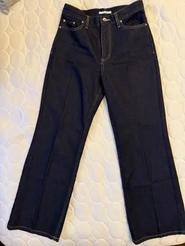 다크 블루 플레어 데님 신 택 포함