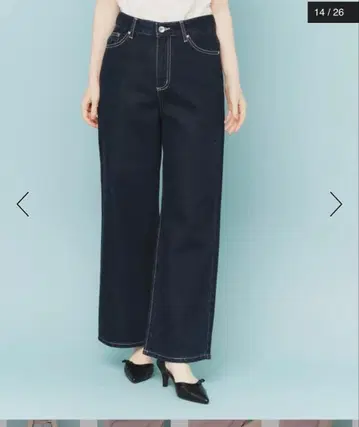 다크 블루 플레어 데님 신 택 포함