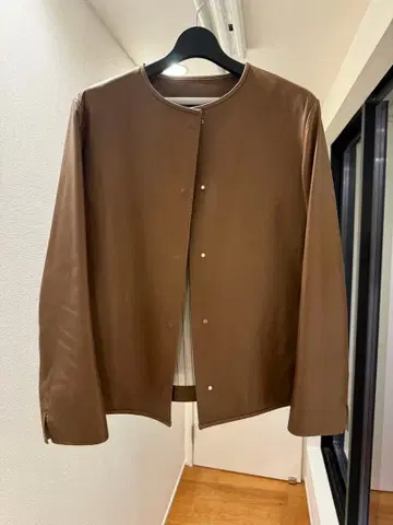 MACKINTOSH 브라운 가죽 오픈 자켓