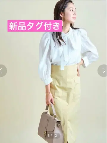 [택 포함 새상품] JUSGLITTY 보타이 포함 시어 블라우스