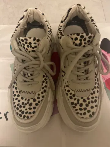 Lucida 달마시안 패턴 통굽 스니커즈 베이지/화이트