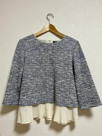 SHIPS M 네이비 계열 트위드 상의