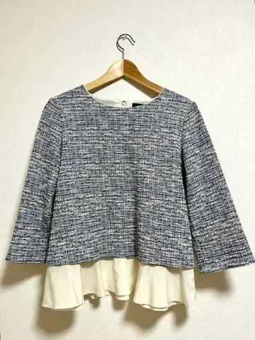 SHIPS M 네이비 계열 트위드 상의